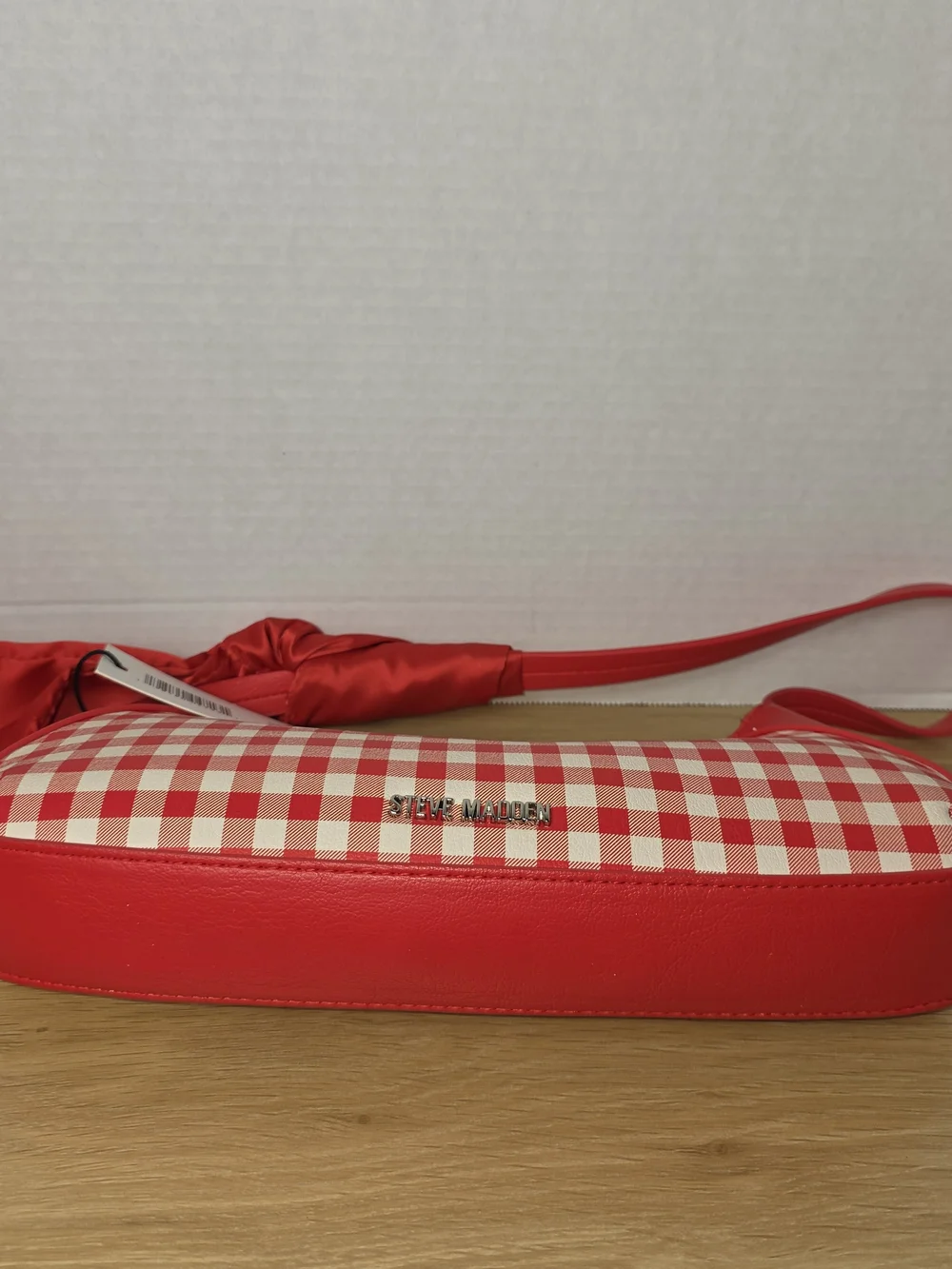 Steve Madden BMABLE 2 Tomato Shoulder Bag Gingham Print